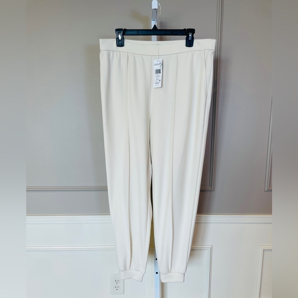 Eileen Fisher NWT NEW XL Almond Ankle Jogger Ponte Tencel Stretch Luxury $188